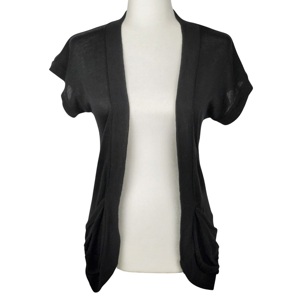 Mossimo Supply Target Short Sleeve Knit Cardigan Sweater Black Women's Small Y2K